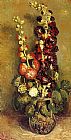 Vincent van Gogh Vase with Hollyhocks painting